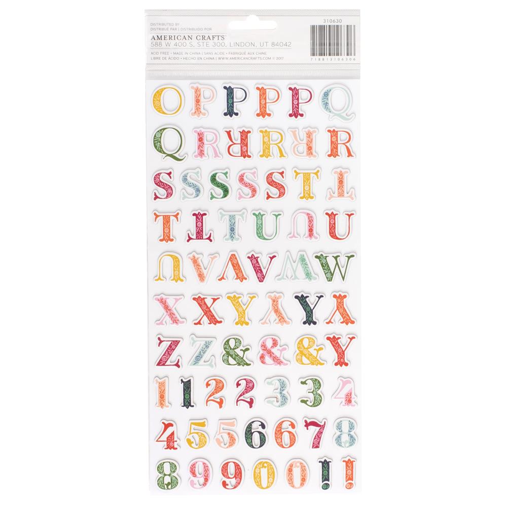 Thickers LEMONADE Printed Chipboard Letter Stickers 126pc