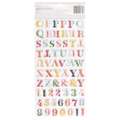 Thickers LEMONADE Printed Chipboard Letter Stickers 126pc