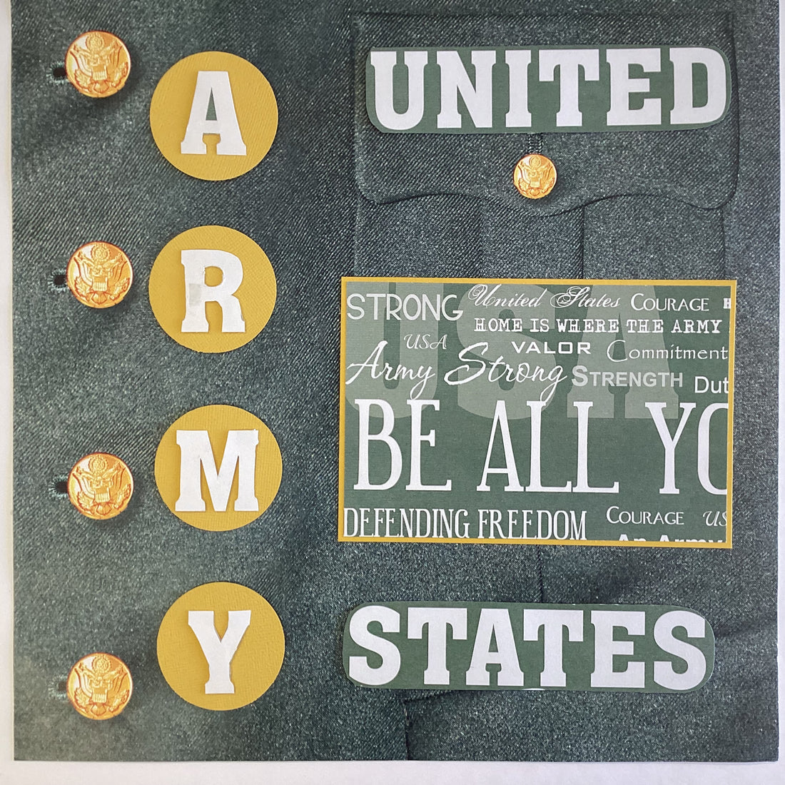 Premade Page ARMY 12&quot;X12&quot; Military Scrapbook Pages @Scrapbooksrus