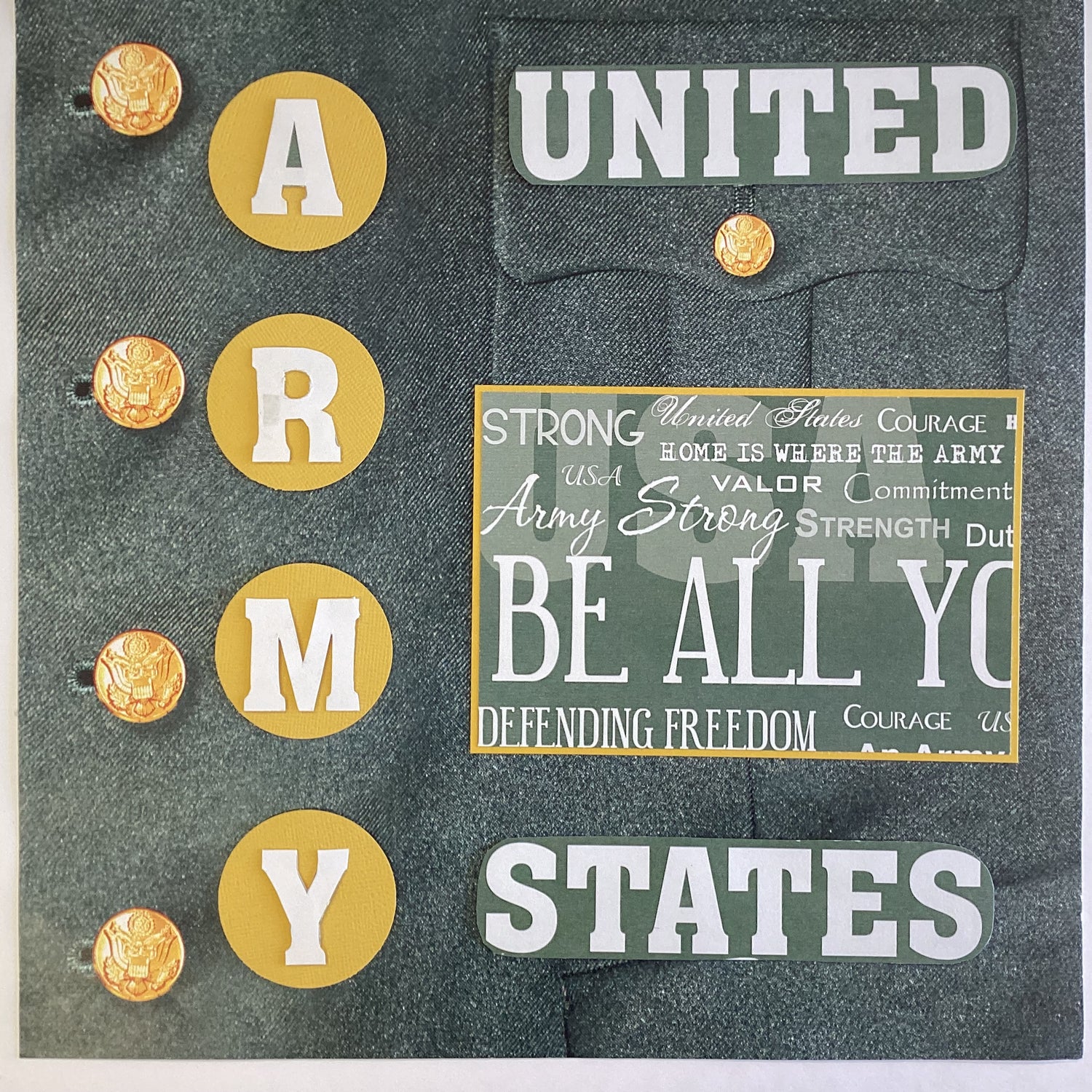 Premade Page ARMY 12&quot;X12&quot; Military Scrapbook Pages @Scrapbooksrus