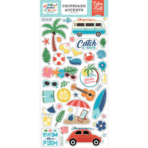 Echo Park ENDLESS SUMMER Chipboard Accents 41pc