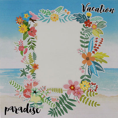 VACAY CORNER FROND &amp; BEACH RIGHT Scrapbook Customs 12&quot;X12&quot; Paper