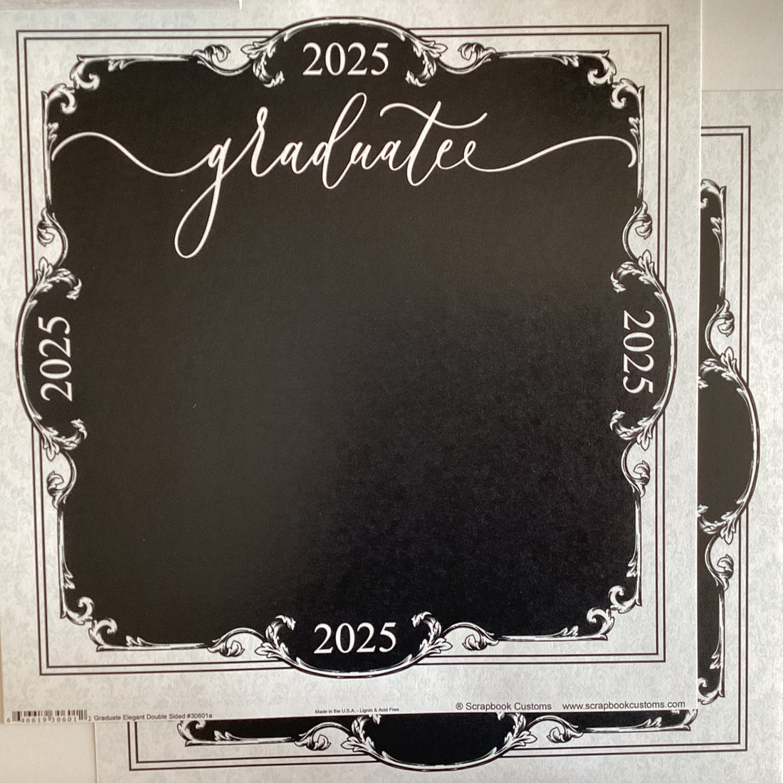 Custom GRADUATE ELEGANT 2025 12"X12" Scrapbook Paper