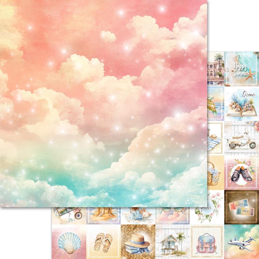 Memory Place Sunkissed Summer HAPPY SUMMER 05 12X12 Scrapbook Paper