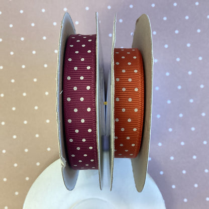 Stampin Up GROSGRAIN POLKA DOT RIBBON 1/2” 1 Yard