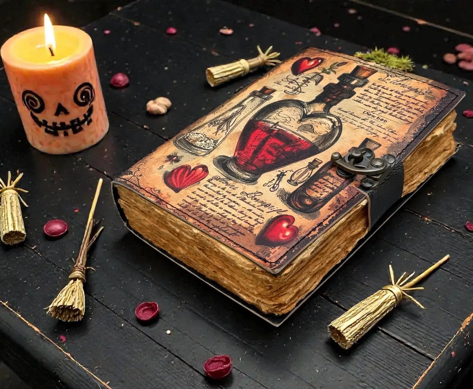 Soft Leather APOTHECARY Journal Deckle Edge Paper Blank A7