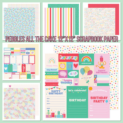 Pebbles ALL THE CAKE 12&quot;X12&quot; Scrapbook Paper