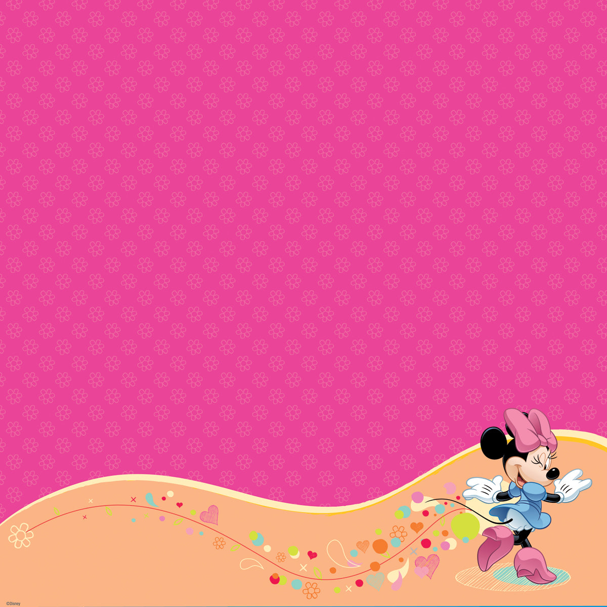 Disney Ek Success Mickey Family MINNIE MOUSE  12x12 Glitter Thermography Paper