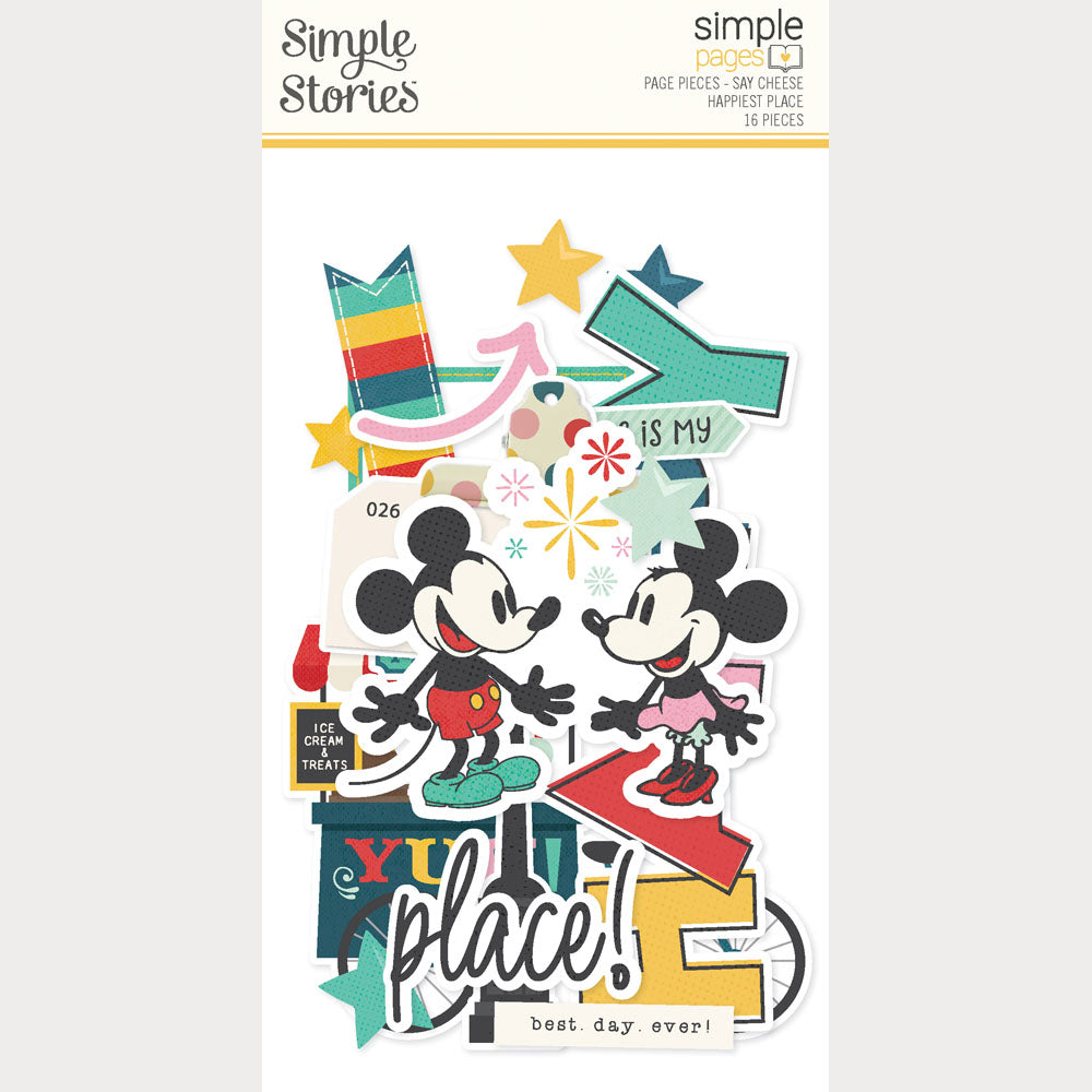 Simple Stories Simple Pages SAY CHEESE HAPPIEST PLACE Page Pieces