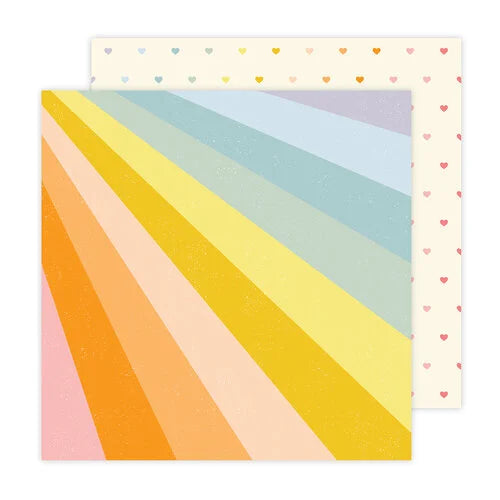 Jen Hadfield Flower Child RETRO RAINBOW 12”X12” Scrapbook Paper
