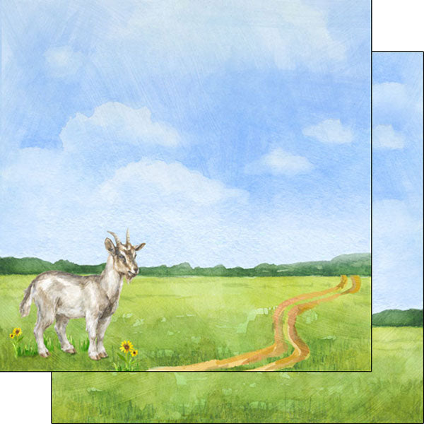 Scrapbook Customs GOAT DS Watercolor 12"X12" Scrapbook Paper
