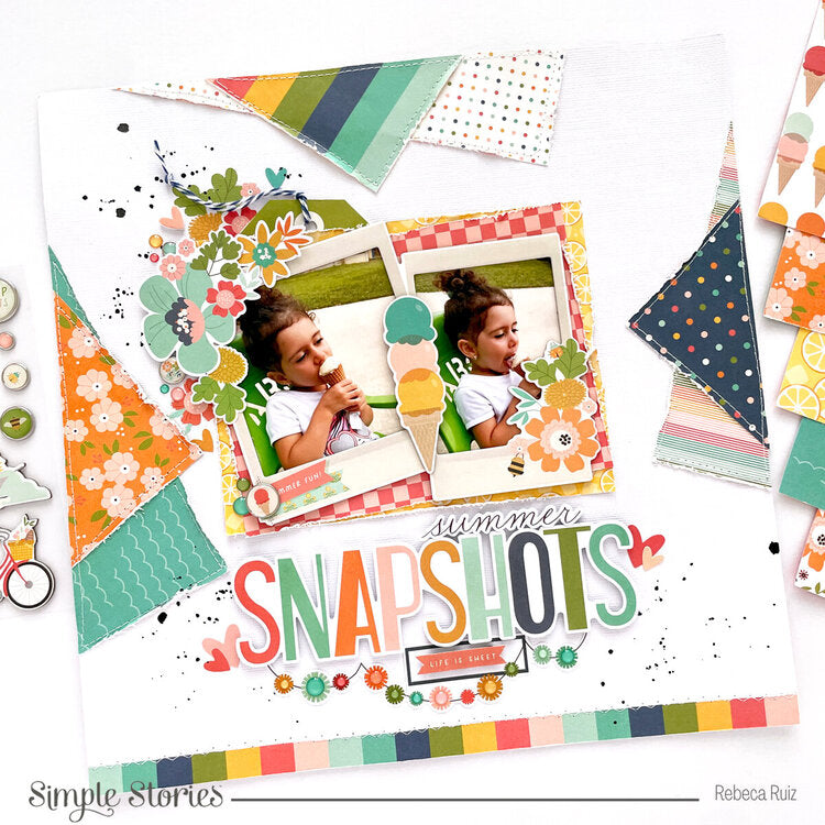 Simple Stories SUMMER SNAPSHOTS Chipboard Frames 6pc