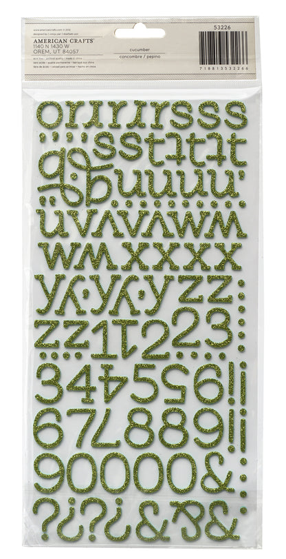 Thickers ECLAIR Cucumber Glitter Foam Letter Stickers