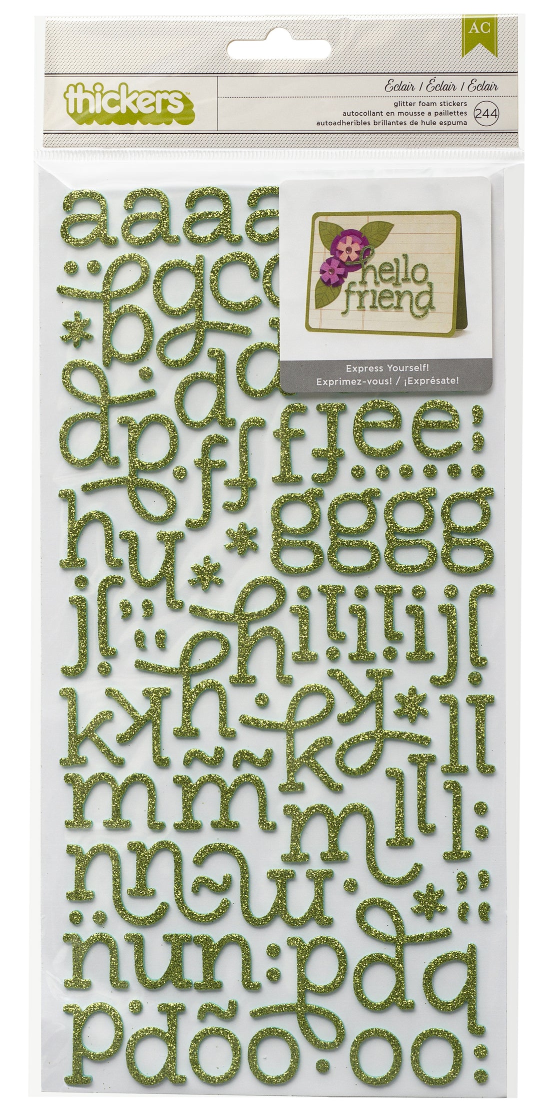 Thickers ECLAIR Cucumber Glitter Foam Letter Stickers