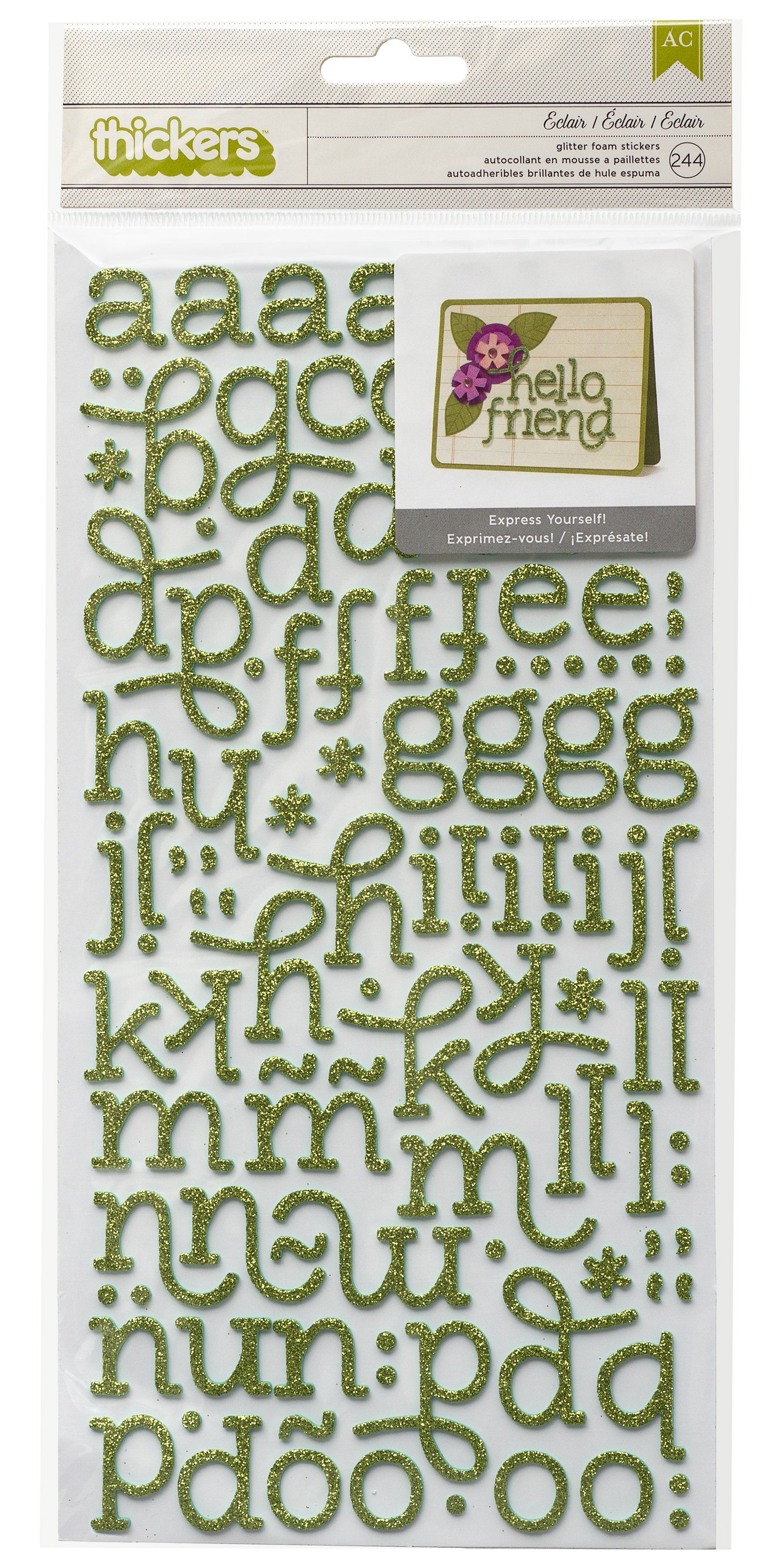 Thickers ECLAIR Cucumber Glitter Foam Letter Stickers