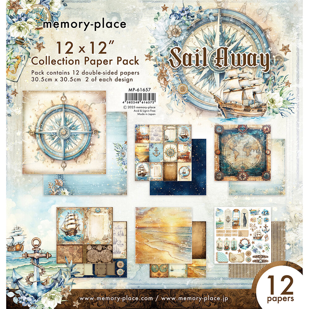 Memory Place SAIL AWAY 12”X12” Collection Paper Pack