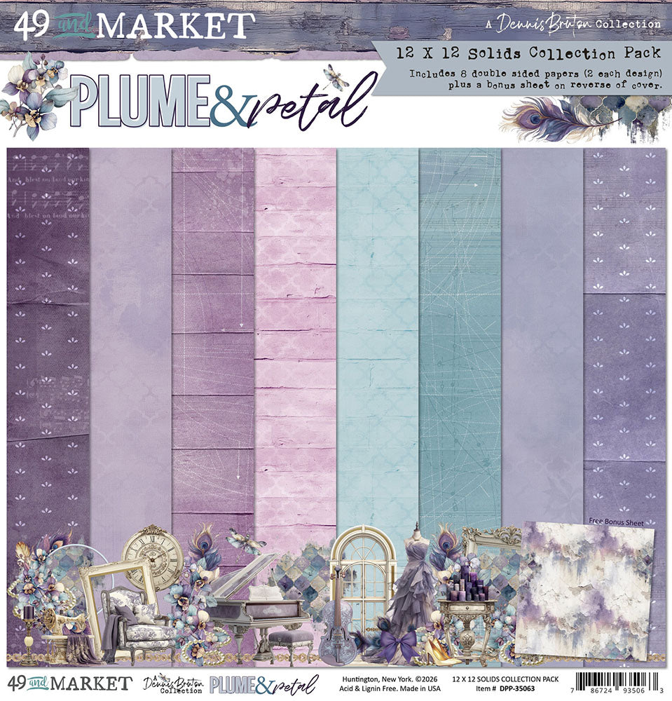 49 and Market PLUME &amp; PETAL 12”X12” Solids Collection Pack