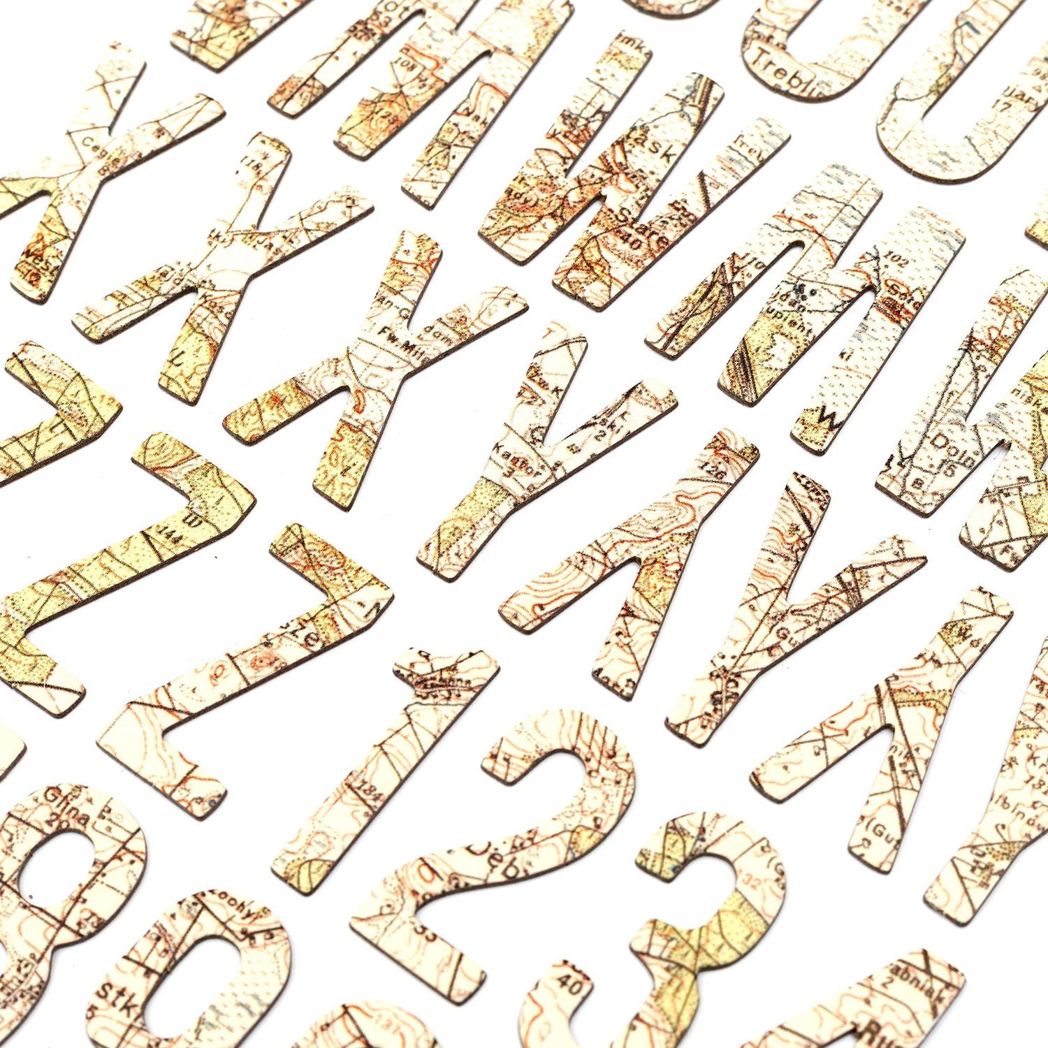 Thickers Abroad EVERYWHERE MAP Chipboard Letter Stickers