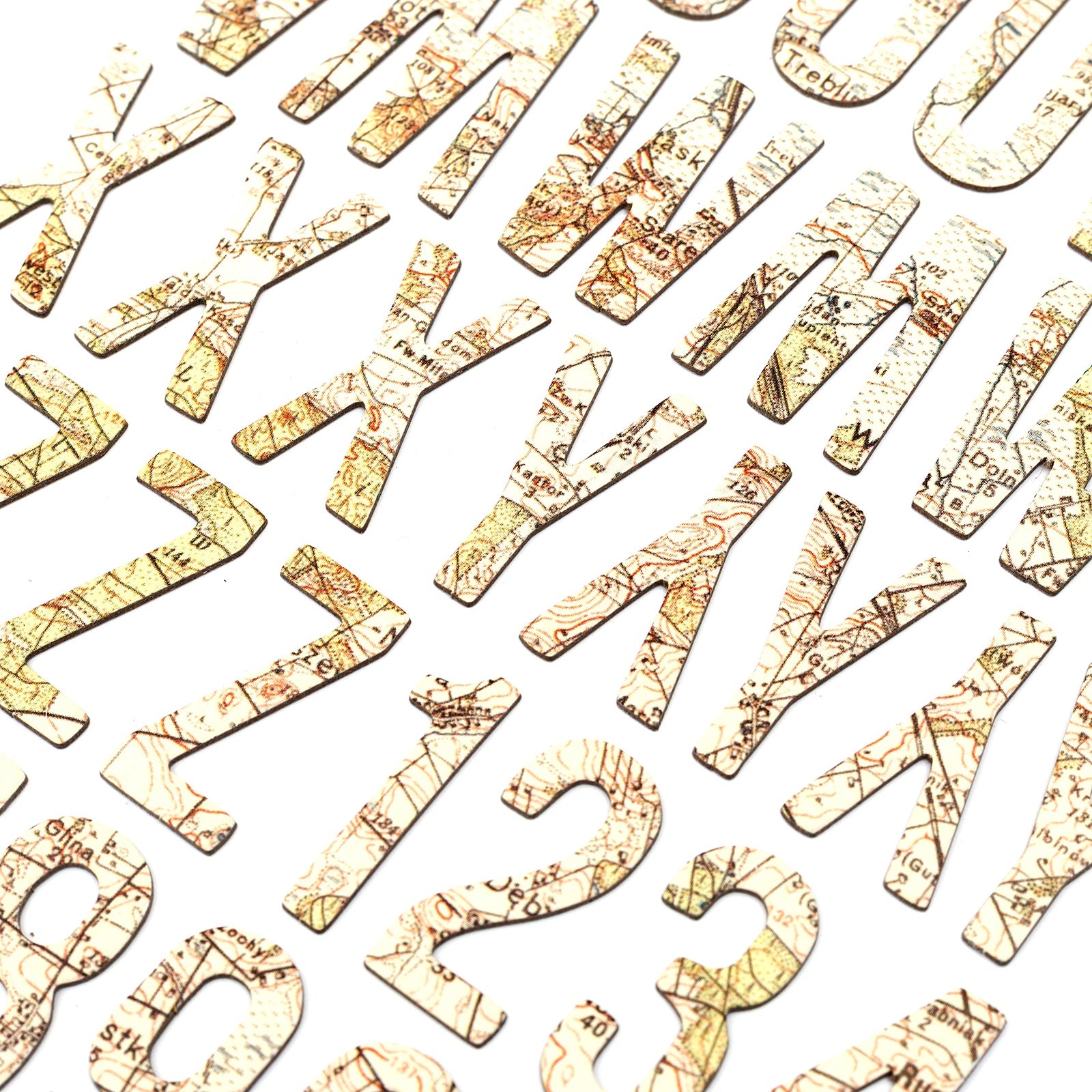 Thickers Abroad EVERYWHERE MAP Chipboard Letter Stickers