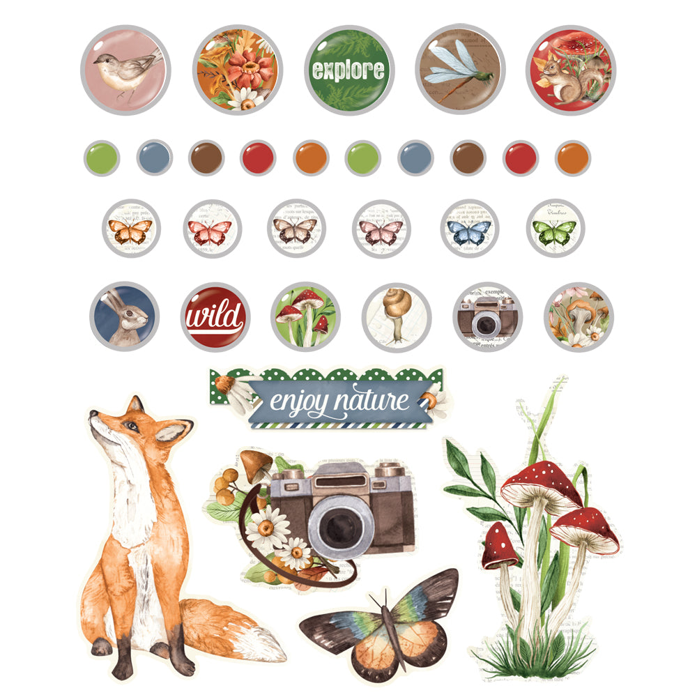 Simple Stories SIMPLE VINTAGE WOODLANDS Decorative Brads 32pc