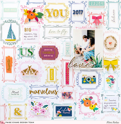 Paige Evans Thickers PICK ME UP LEMONADE Chipboard Letter Stickers 126pc