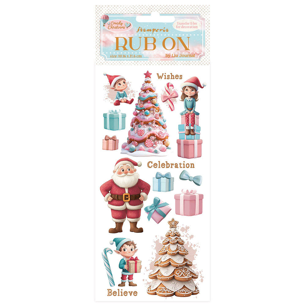 Stamperia CANDY CHRISTMAS RUB ON Rubon Sheet