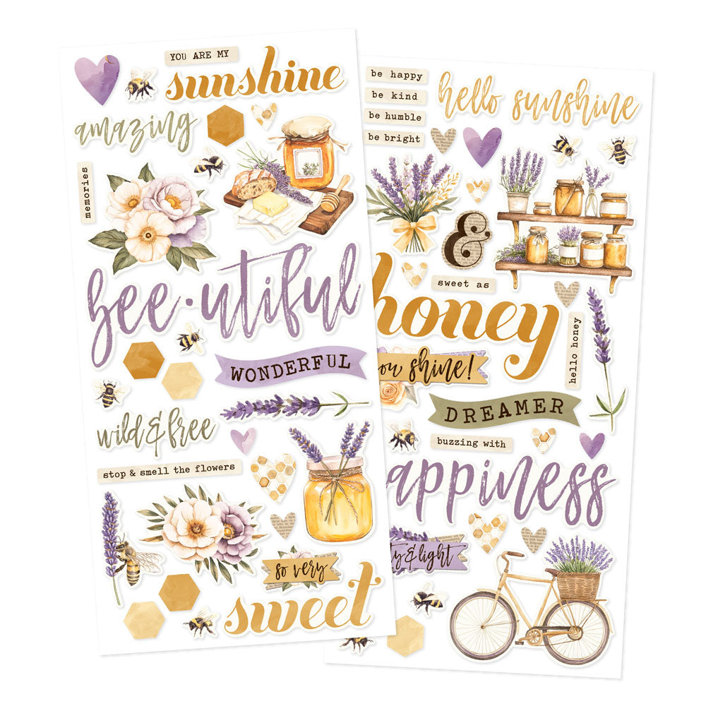 Simple Stories SIMPLE VINTAGE LAVENDER FIELDS Foam Stickers 66pc