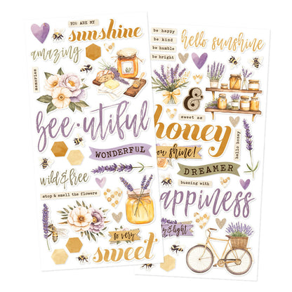 Simple Stories SIMPLE VINTAGE LAVENDER FIELDS Foam Stickers 66pc