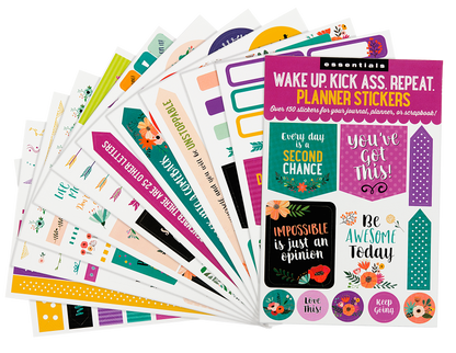 Peter Pauper Planner Stickers WAKE UP KICK ASS REPEAT Essentials