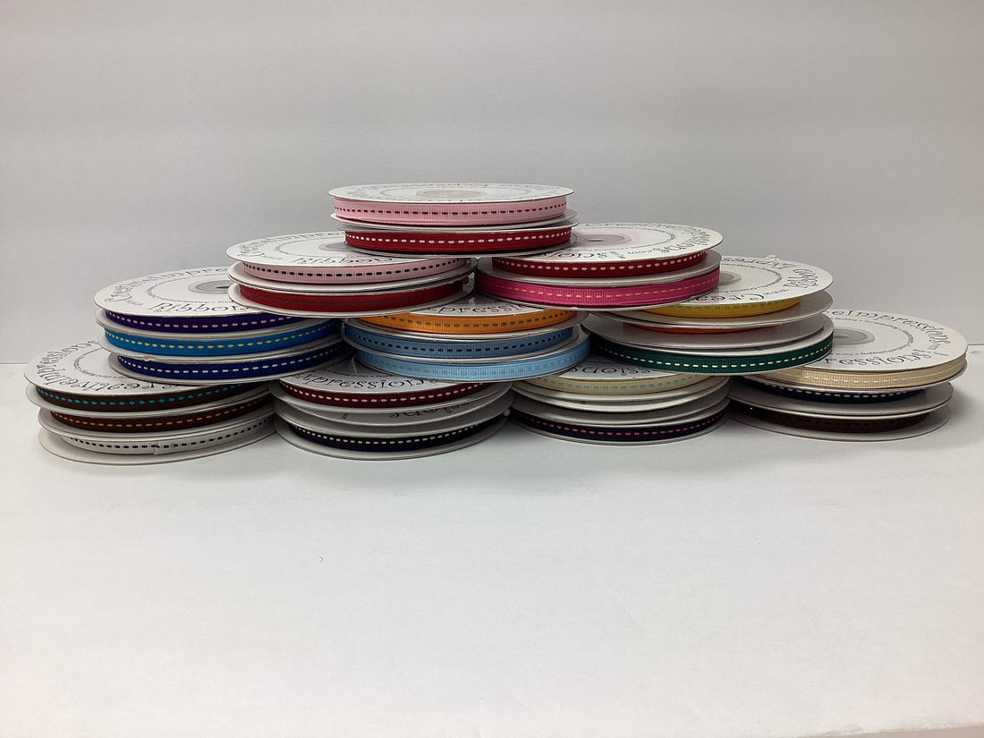 Creative Impressions 1/4&quot; STITCH RIBBON Grosgrain 1 yard yd