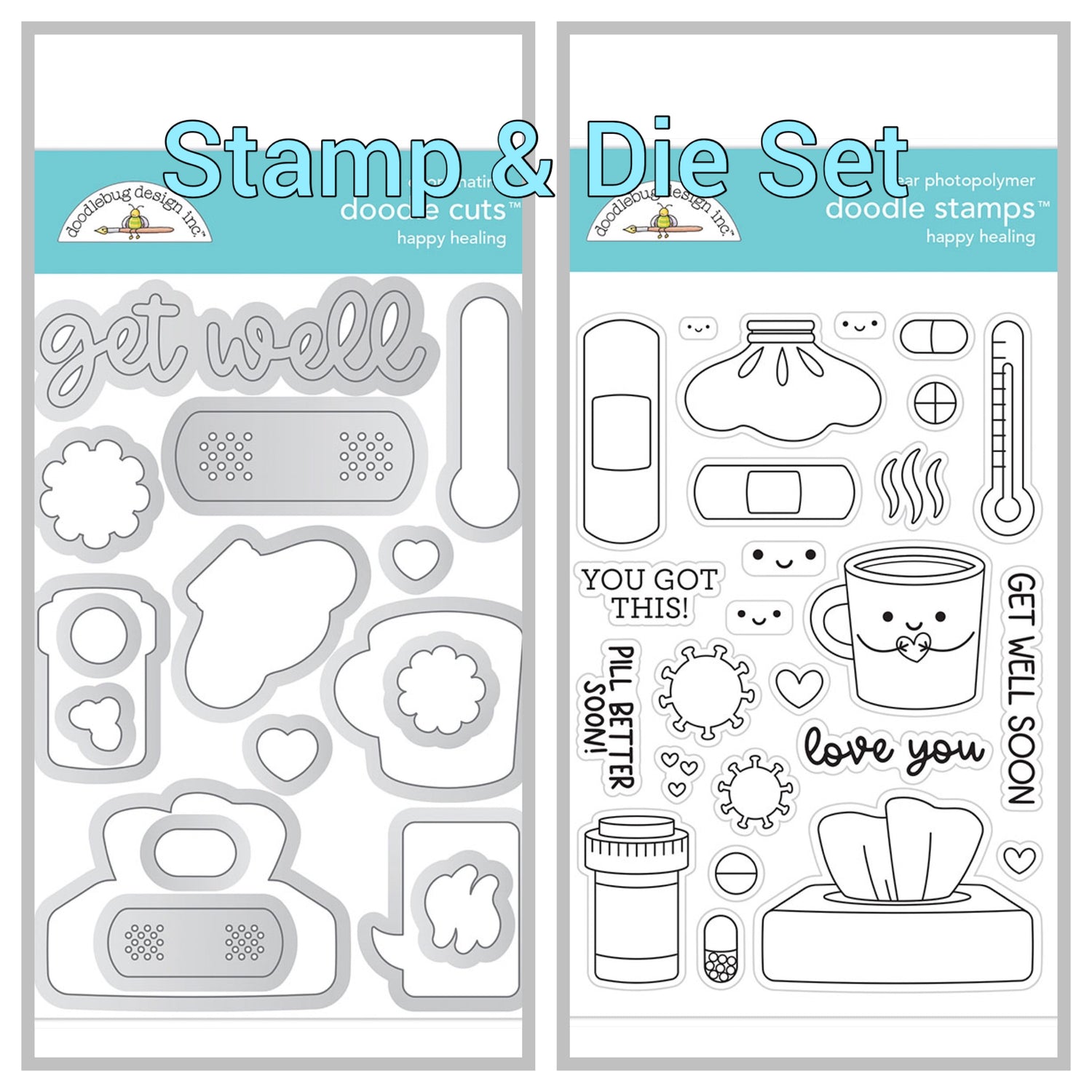 Doodlebug HAPPY HEALING Stamp and Die SET