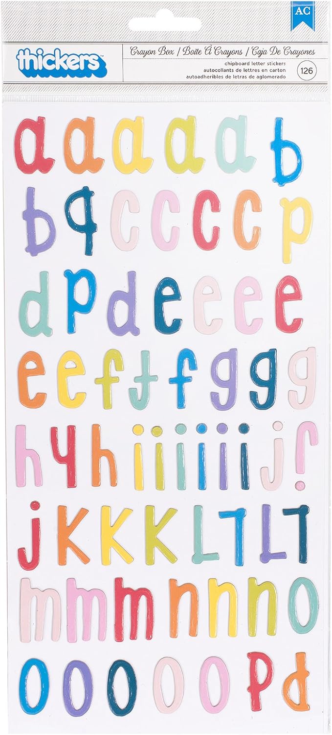 Thickers Shimelle Box Of Crayons CRAYON BOX Chipboard Letter Stickers