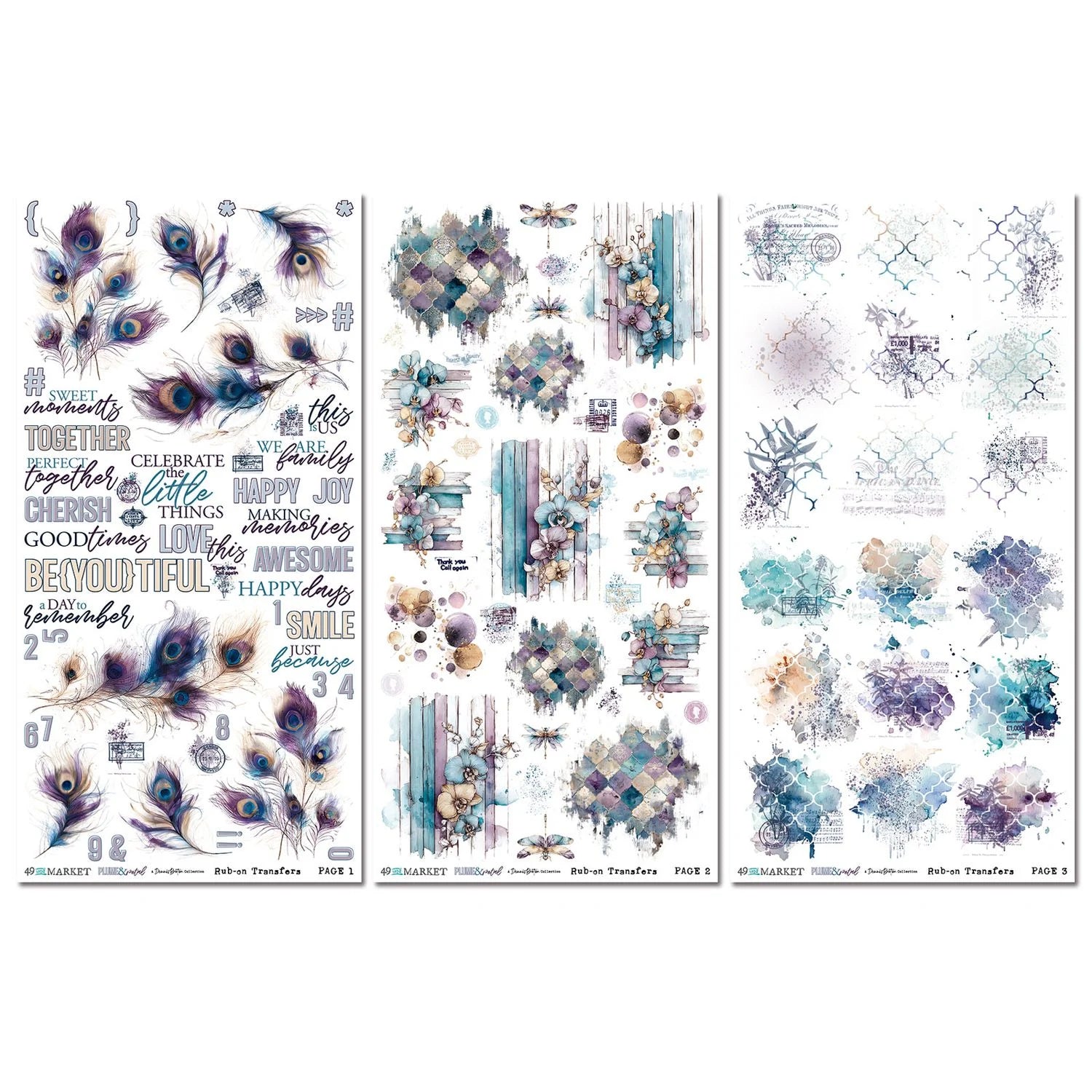 49 and Market PLUME &amp; PETAL Rib-On Transfer Set 3 Sheets