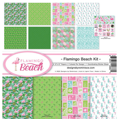 Reminisce FLAMINGO BEACH 12&quot;X12&quot; Scrapbook Kit 9pc