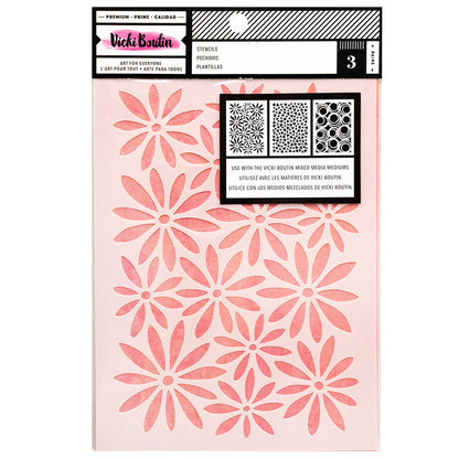 Vicki Boutin ART FOR EVERYONE Mixed Media Stencils 3pc