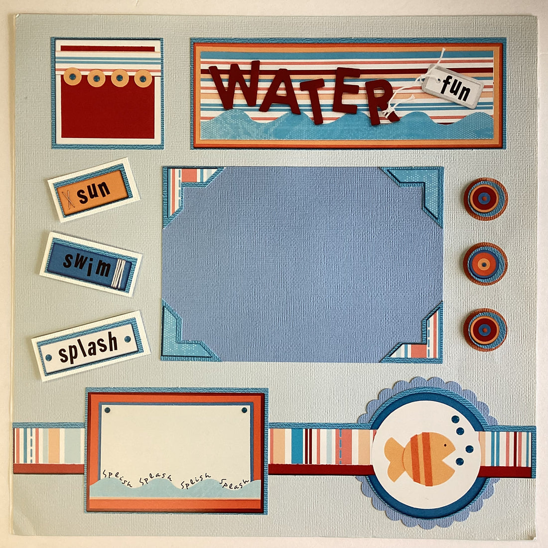 Premade Scrapbook Page WATER FUN 12X12 Scrapbooksrus