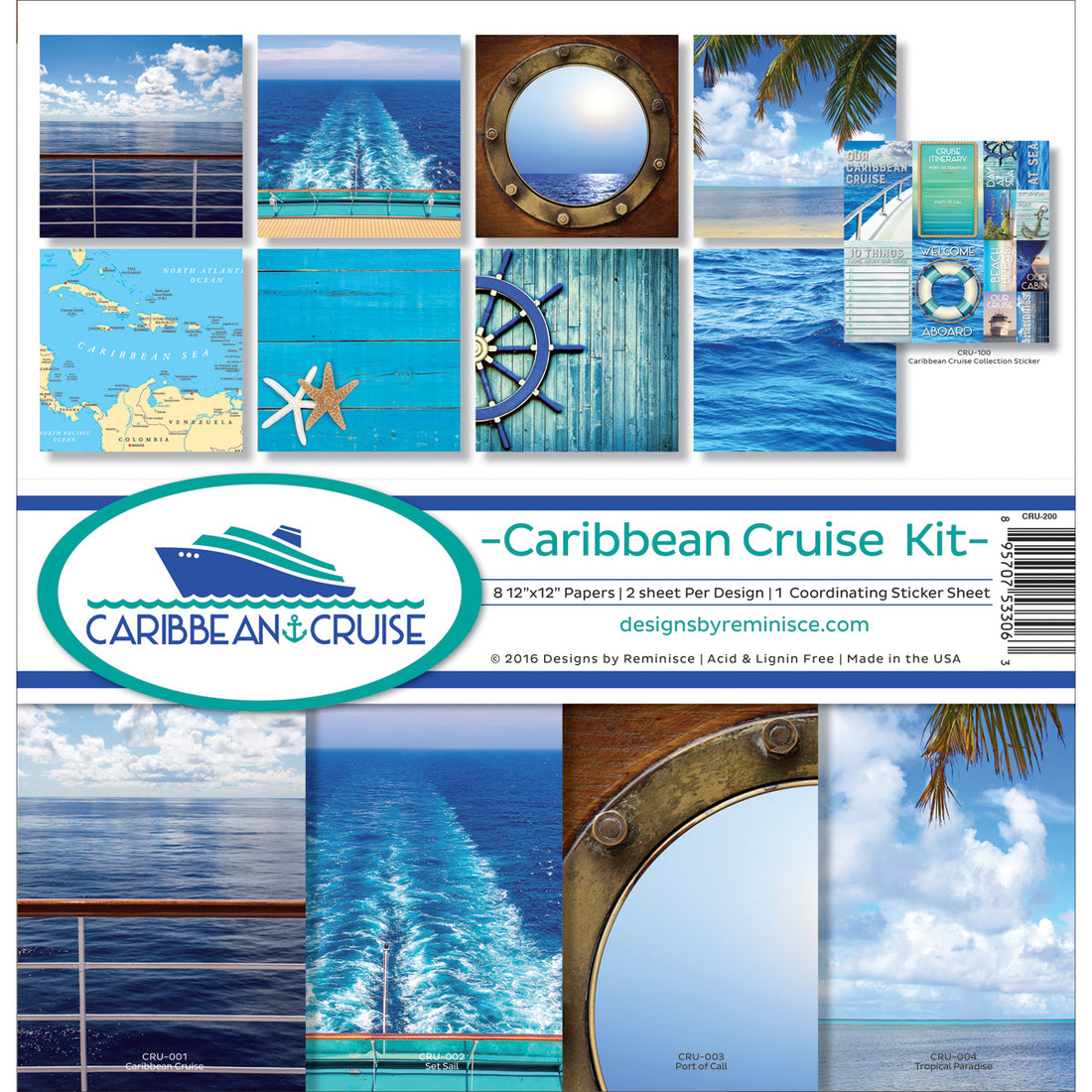 Reminisce CARIBBEAN CRUISE LIFE 12&quot;X12&quot; Scrapbook Kit 9pc