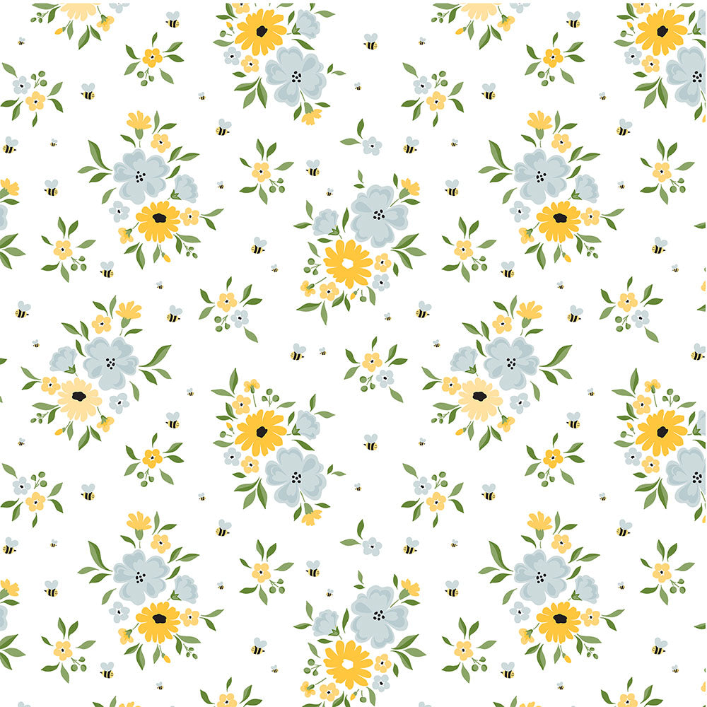 Echo Park 12"x12" HAPPY BEES FLORAL Happy As Can Bee Collection