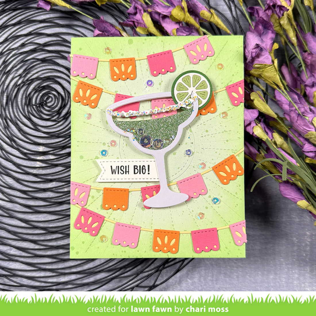 Lawn Cuts FIESTA BANNER BORDER Custom Craft Dies 3pc