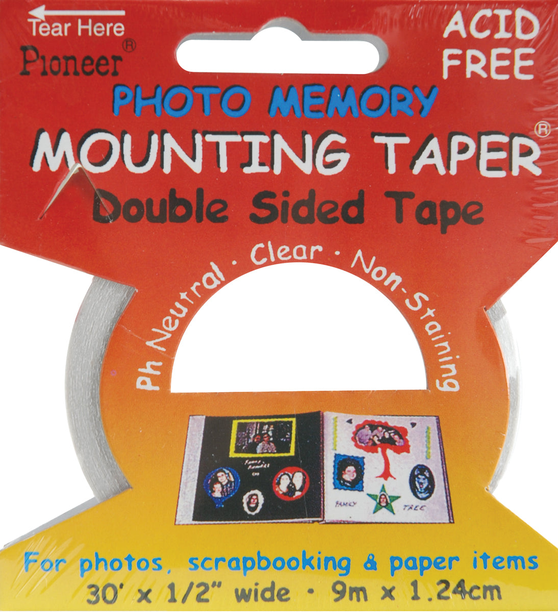 Pioneer Photo Memory MOUNTING TAPER 1/2” Double-Sided Permanent Tape 30ft
