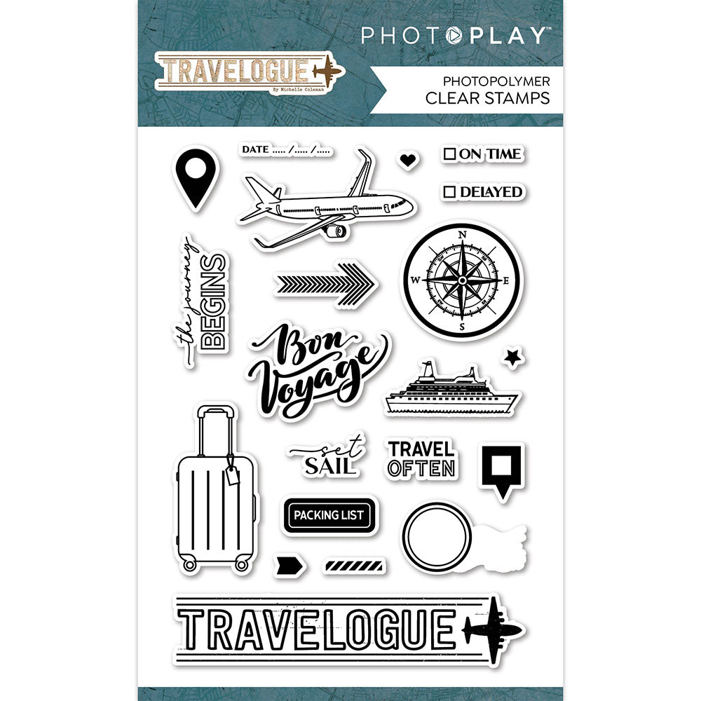 Photoplay TRAVELOGUE Stamps & Dies Set