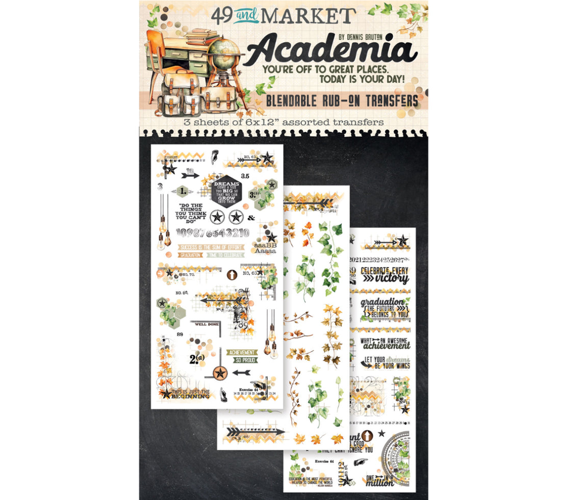 49 and Market Academia BLENDABLE RUB-ON TRANSFERS 3 Sheets