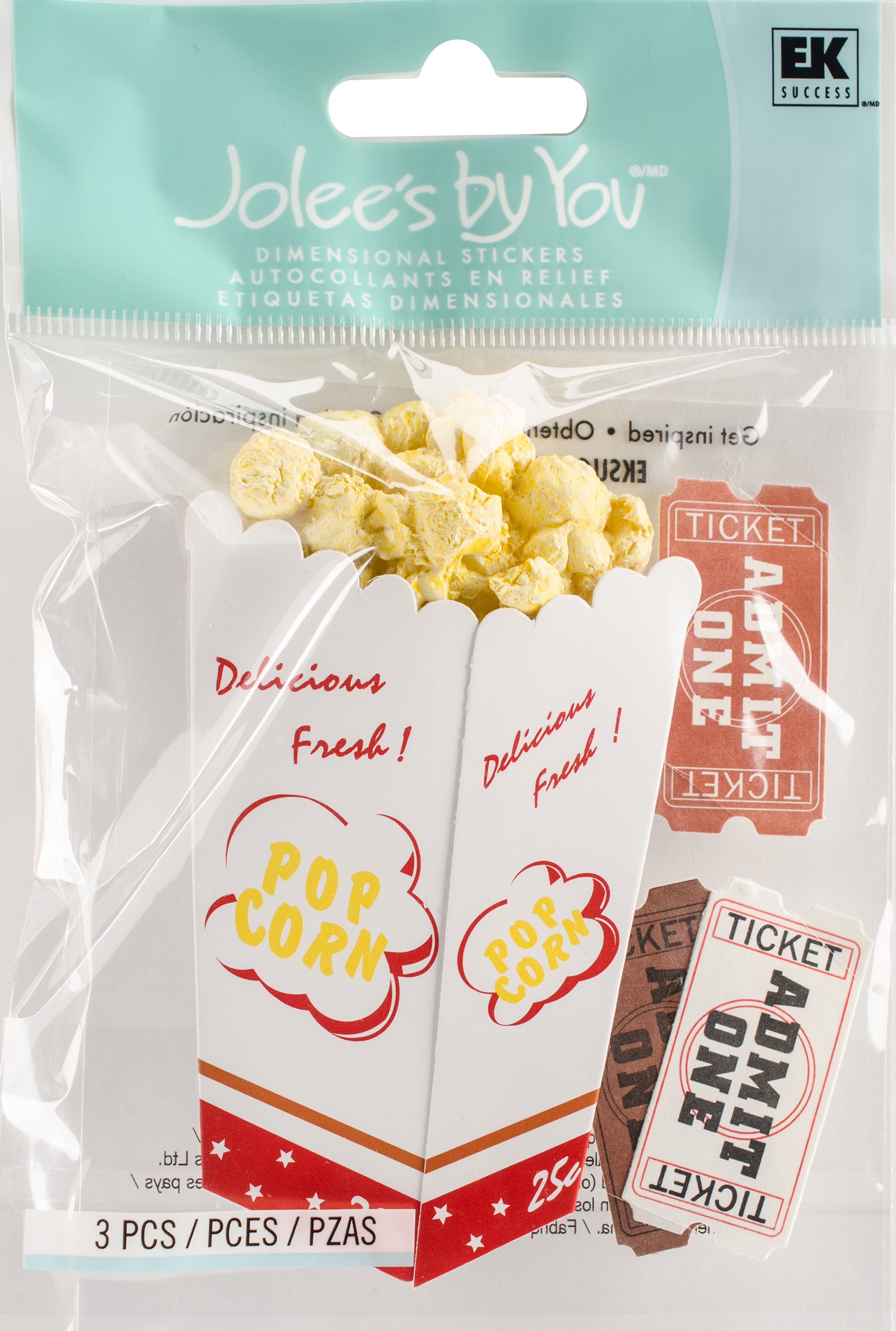 Jolee’s Boutique MOVIE POPCORN Stickers 3pc