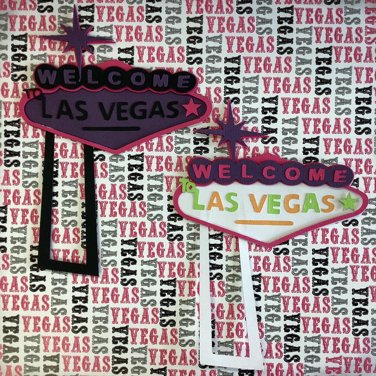 WELCOME TO LAS VEGAS SIGN Las Vegas Scrapbook Diecut