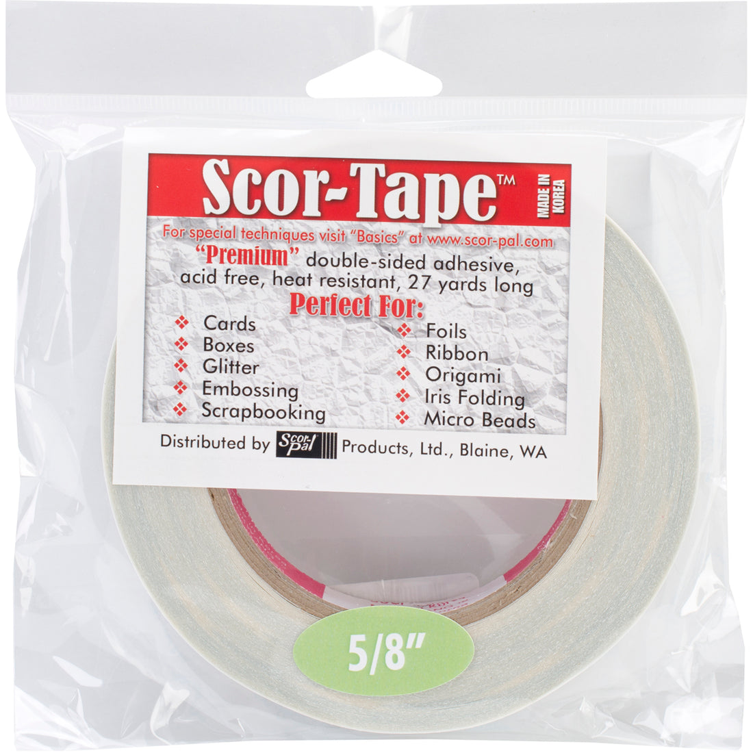 Scor-Pal SCOR-TAPE 5/8" Double Sided Adhesive Tape 27 yds