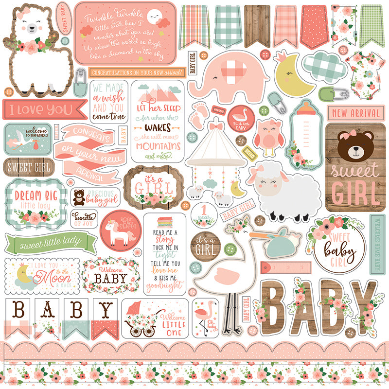 Echo Park BABY GIRL 12&quot;X12&quot; Scrapbook Collection Kit