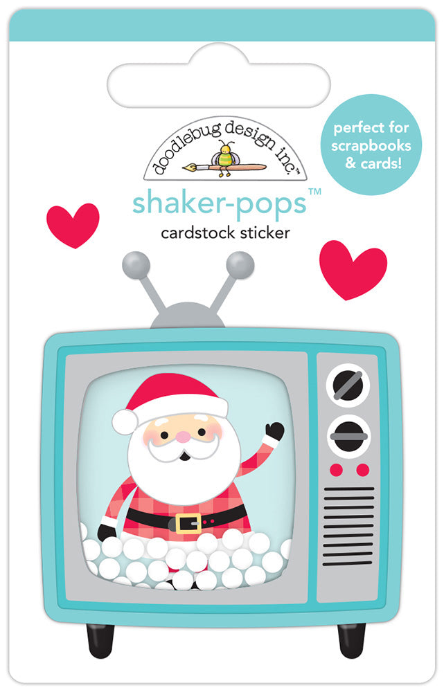 Doodlebug Shaker-Pops SANTAVISION 3D Stickers