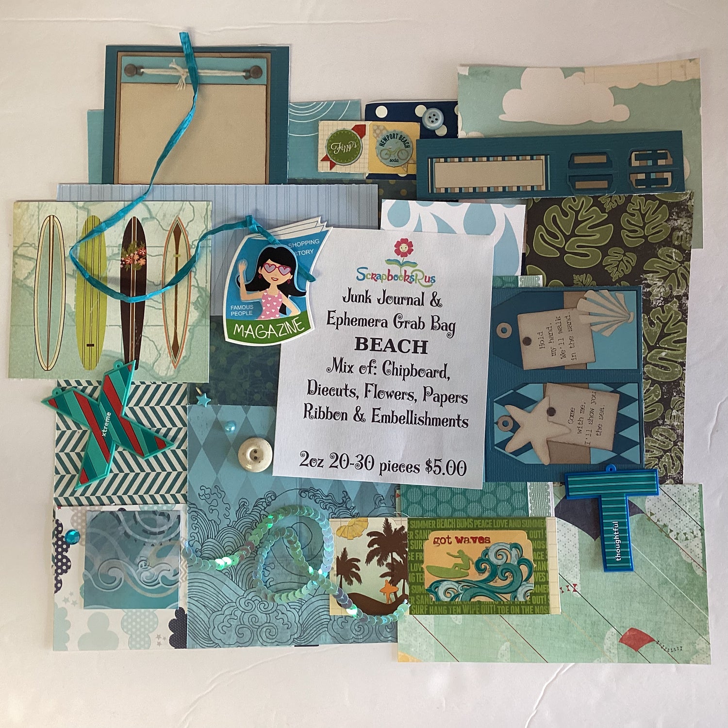 Junk Journal &amp; Ephemera Grab Bag Themed