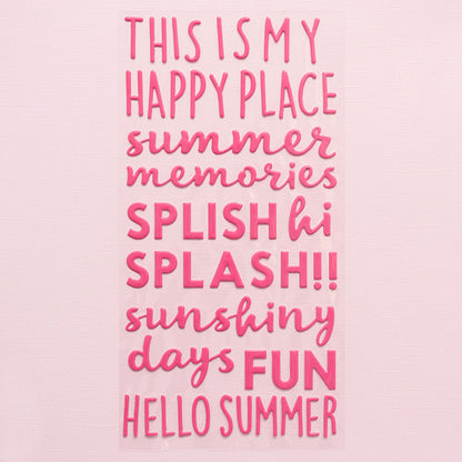 Thickers Pebbles Fun in the Sun SUNSHINE Puffy Phrase Stickers 118pc