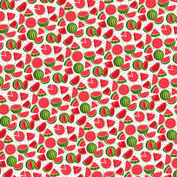 Pattern of watermelon slices on a white background